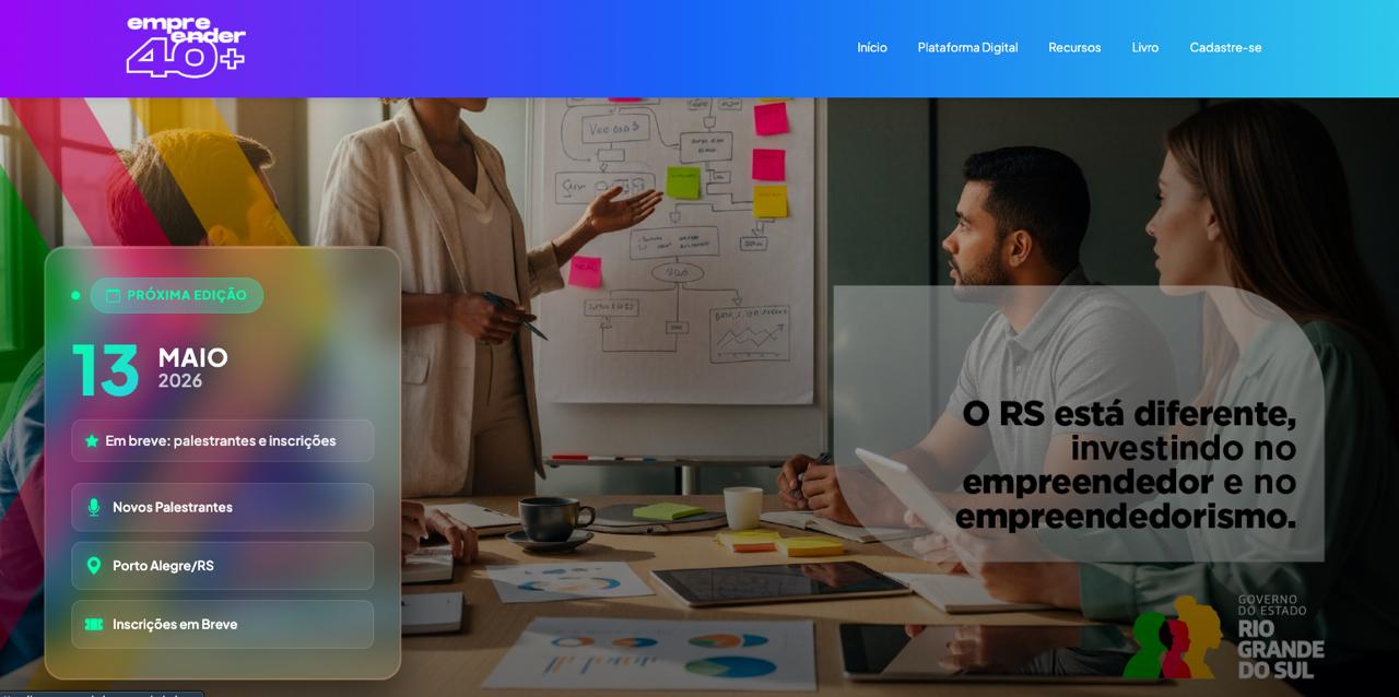 Empreender 40+ - Plataforma de empreendedorismo